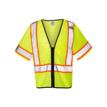 Kishigo 1565-1566 Class 3 Mesh Zippered Vest - S/M - Lime
