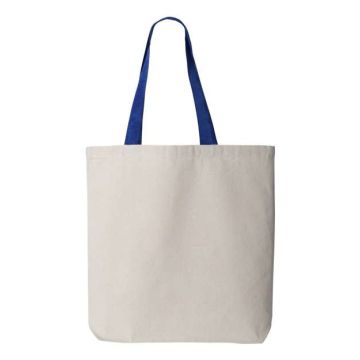 Q-tees Q4400 11L Canvas Tote with Contrast-Color Handles