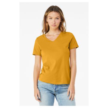 Bella + Canvas 6405 Ladies' Relaxed Jersey V-Neck T-Shirt - MUSTARD