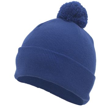 Augusta Sportswear 641K Knit Fold Over Pom-Pom Beanie - ROYAL