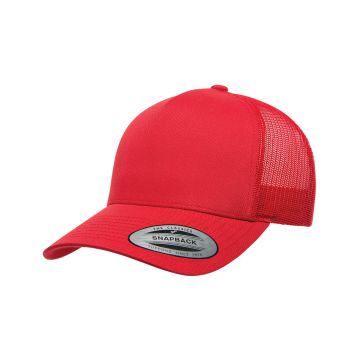Yupoong 6506 Adult 5-Panel Retro Trucker Cap - RED