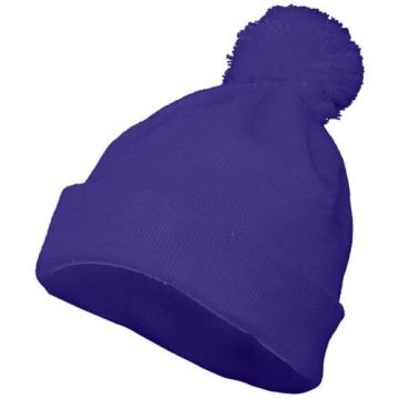Augusta Sportswear 6816 Pom Beanie - PURPLE