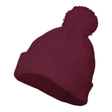 Augusta Sportswear 6816 Two Layer Acrylic Knit Pom Beanie - MAROON