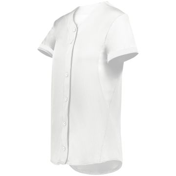 Augusta Sportswear 6919 Ladies Cutter+ Full Button Softball Jersey - WHITE