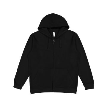 LAT 6927 Unisex Full-Zip Hooded Sweatshirt - BLACK