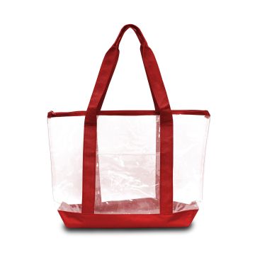 Liberty Bags 7009 Large Clear Tote - RED
