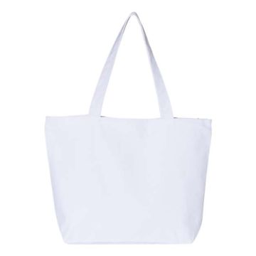 Q-tees Q611 25L Zippered Tote - One Size - White