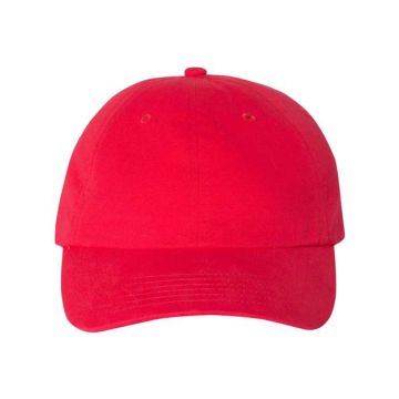 Valucap VC200 Brushed Twill Cap - Adjustable - Red