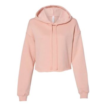 Bella + Canvas 7502 Women's Crop Fleece Hoodie - S - Peach
