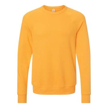 Bella + Canvas 3901 Sponge Fleece Raglan Crewneck Sweatshirt - XS - Gold