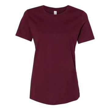 Bella + Canvas 6400 Women’s Relaxed Jersey Tee - S - Maroon