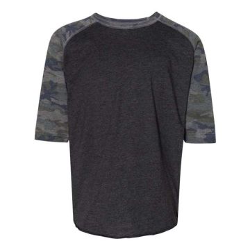 Lat 6130 Youth Baseball Fine Jersey Three-Quarter Sleeve Tee