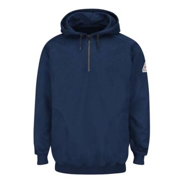 Bulwark SEH8 Pullover Hooded Fleece Sweatshirt Quarter-Zip
