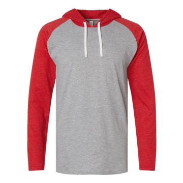 Lat 6917 Fine Jersey Hooded Long Sleeve Raglan T-Shirt