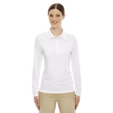 CORE365 78192 Ladies' Pinnacle Performance Long-Sleeve Piqu? Polo - WHITE