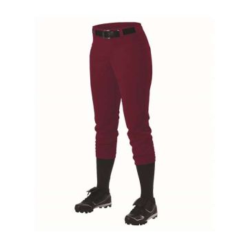 Alleson Athletic 605PBW Women's Belt Loop Fast-Pitch Pants - S - Maroon