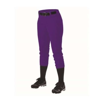 Alleson Athletic 605PBW Women's Belt Loop Fast-Pitch Pants - M - Purple