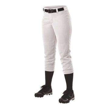 Alleson Athletic 605PBWY Girls' Belt Loop Fast-Pitch Pants - S - White