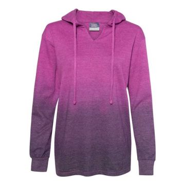 Mv Sport W20185 Women's French Terry Ombr Hooded Sweatshirt