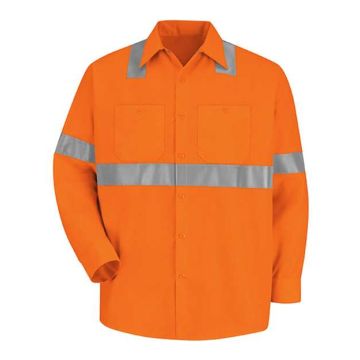 Red Kap SS14HV High Visibility Safety Long Sleeve Work Shirt