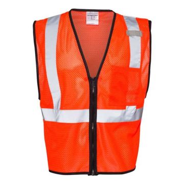 Kishigo 1519-1520 Single Pocket Zipper Mesh Class 2 Vest