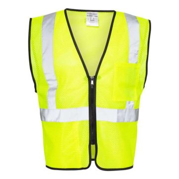 Kishigo 1537-1538 Double-Pocket Zippered Economy Class 2  Vest - 3XL - Lime