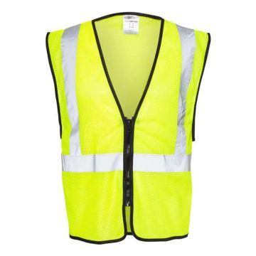 Kishigo 1547-1548 Zippered Mesh Economy Class 2 Vest - S/M - Lime