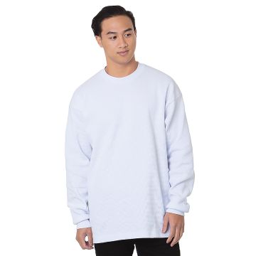 Bayside 8205 Men's Heavyweight Waffle Knit Long-Sleeve Thermal - WHITE