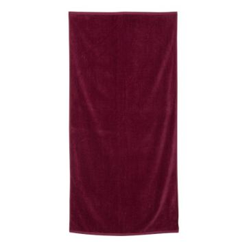 Q-tees QV3060 Velour Beach Towel - One Size - Maroon