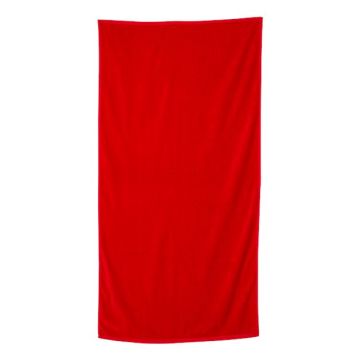 Q-tees QV3060 Velour Beach Towel - One Size - Red