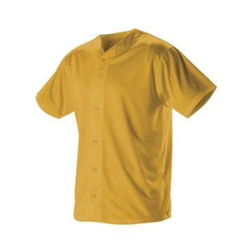 Alleson Athletic 52MBFJ Full Button Lightweight Baseball Jersey - XL - Gold