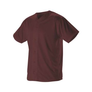 Alleson Athletic 52MBFJ Full Button Lightweight Baseball Jersey - S - Maroon