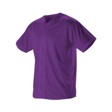 Alleson Athletic 52MBFJ Full Button Lightweight Baseball Jersey - S - Purple