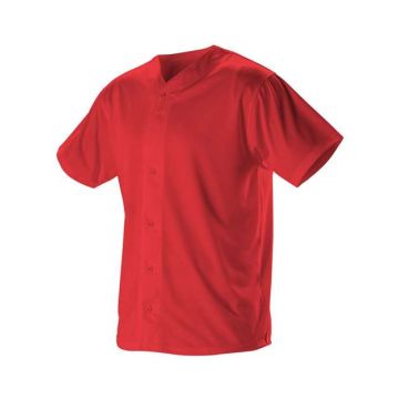 Alleson Athletic 52MBFJ Full Button Lightweight Baseball Jersey - S - Red