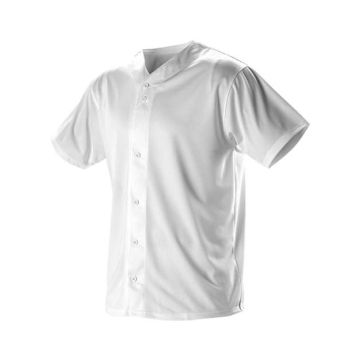 Alleson Athletic 52MBFJ Full Button Lightweight Baseball Jersey - S - White
