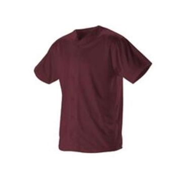 Alleson Athletic 52MBFJY Youth Full Button Lightweight Baseball Jersey - XL - Maroon
