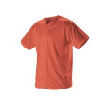 Alleson Athletic 52MBFJY Youth Full Button Lightweight Baseball Jersey - XL - Orange