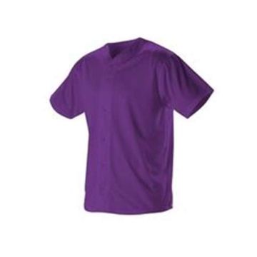 Alleson Athletic 52MBFJY Youth Full Button Lightweight Baseball Jersey - M - Purple