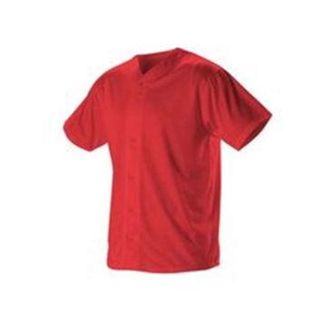 Alleson Athletic 52MBFJY Youth Full Button Lightweight Baseball Jersey - S - Red