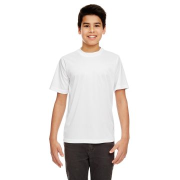 UltraClub 8420Y Youth Cool & Dry Sport Performance Interlock?T-Shirt - WHITE