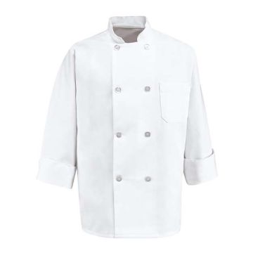 Chef Designs 0403L Eight Pearl Button Coat Long Sizes