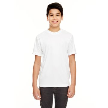 UltraClub 8620Y Youth Cool & Dry Basic Performance T-Shirt - WHITE