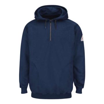 Bulwark SEH8L Pullover Hooded Fleece Sweatshirt Quarter-Zip - Long Sizes