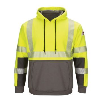 Bulwark SMB4L Hi-Visibility Color-Blocked Pullover Hooded Fleece Sweatshirt - Long Sizes