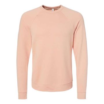 Bella + Canvas 3901 Sponge Fleece Raglan Crewneck Sweatshirt - XS - Peach