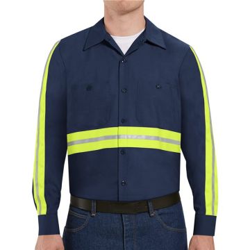 Red Kap SP14EL Industrial Enhanced-Visibility Long Sleeve Work Shirt - Sizes