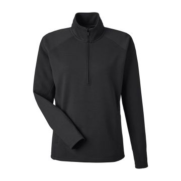 J America 8754JA Ladies' Apex Fleece Quarter-Zip - BLACK