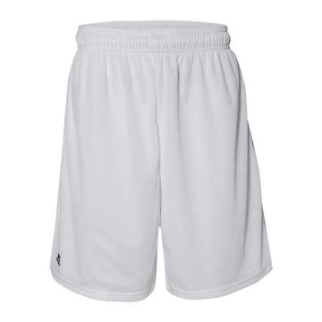 Russell Athletic 651AFM 9" Dri-Power® Tricot Mesh Shorts with Pockets - S - White