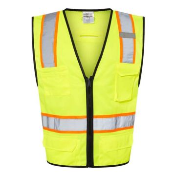 Kishigo 1580-1581 6 Pocket Contrast Class 2 Vest - S/M - Lime