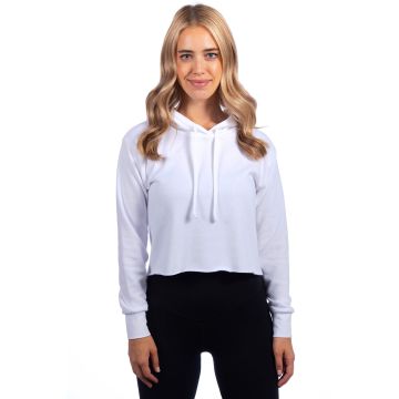 Next Level Apparel 9384 Ladies' Cropped Pullover Hooded Sweatshirt - WHITE